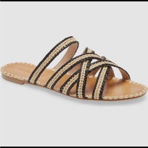 Charles David Women's Brown Stanza Braided Flat Slide Sandal Shoes US 9M